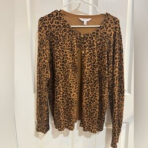 Leopard Print Cardigan Sweater